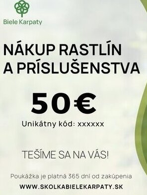Darčekový poukaz v hodnote 50 eur